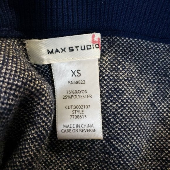 Max Studio Womens Knit Pull On Skirt Sz XS Blue Gray Rayon Blend - Picture 3 of 3